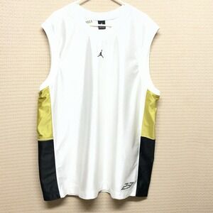 Vintage Nike Air Jordan Basketball Jersey White Gold Sleeveless Tank Top 3XL